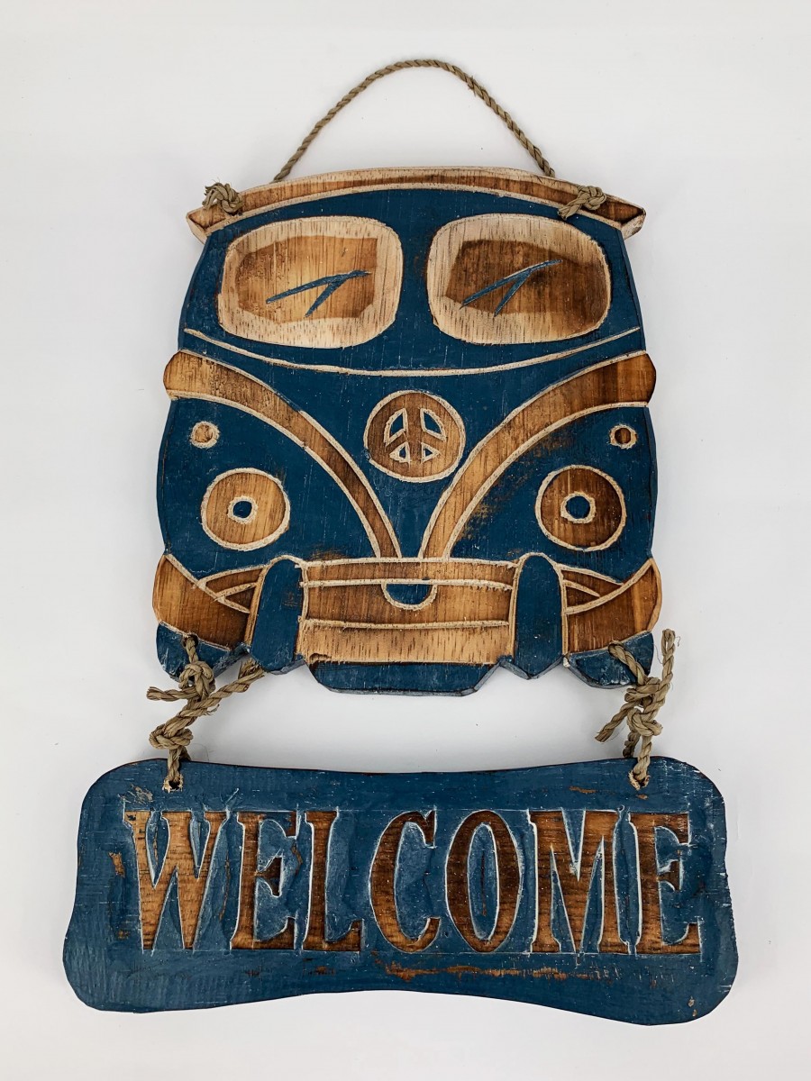 VW bus tekstbord navy | WELCOME