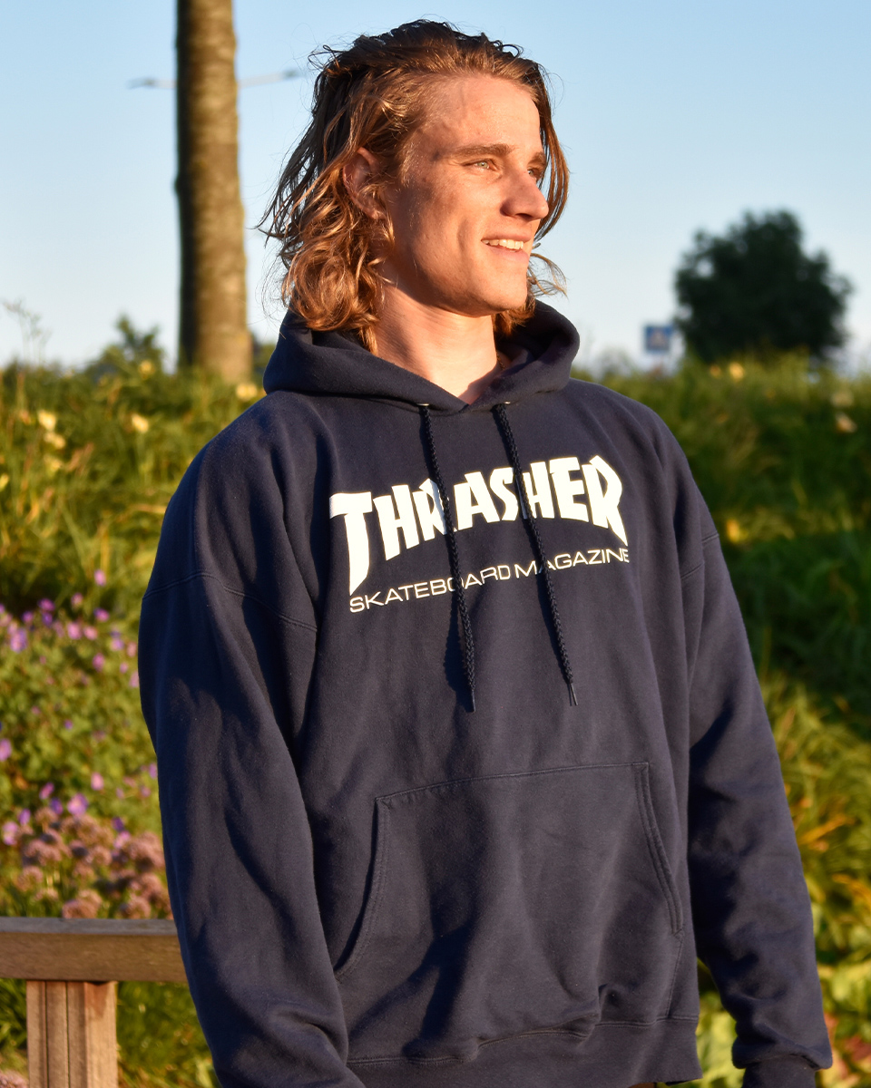 Thrasher skate mag hoody navy