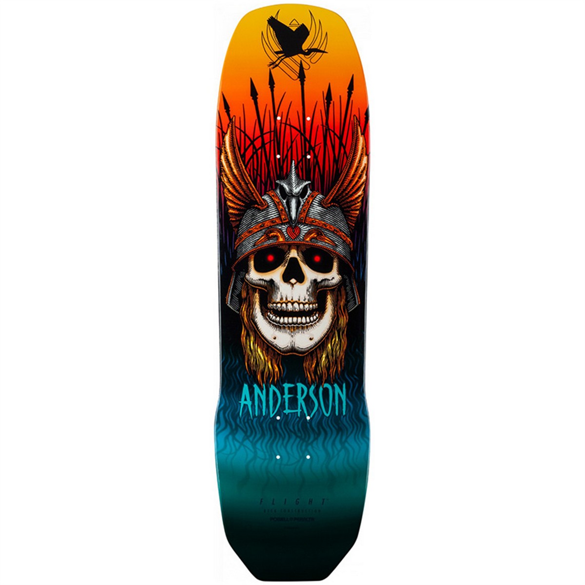 Andy Anderson Heron Skull Flgt Sktbrd Deck Shape 290 9.13