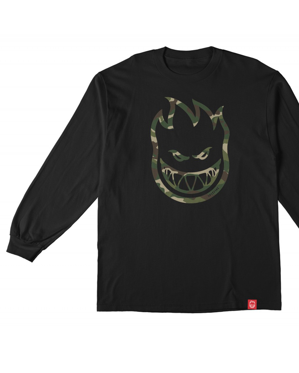 Spitfire Big head Longsleeve black/camo