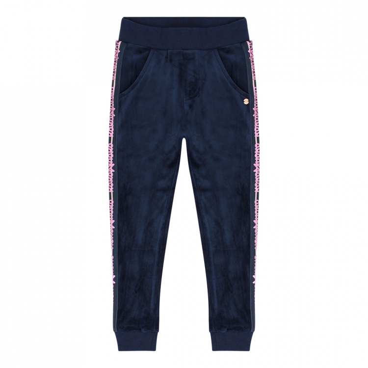 Koko Noko velours broek navy/pink