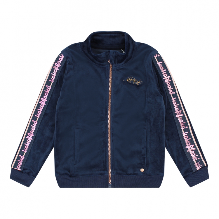 Koko Noko velours vest navy/pink