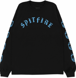 Spitfire old bighead Longsleeve black neon blue - Afbeelding 2