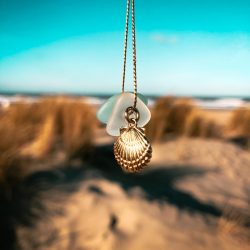 Schelp - zeeglas ketting Laguna Treasures (goud of zilver) - Afbeelding 3