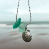 Schelp - zeeglas ketting Laguna Treasures (goud of zilver)