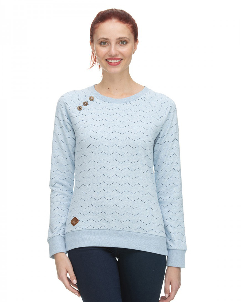 Ragwear Darria zig zag sweater light blue