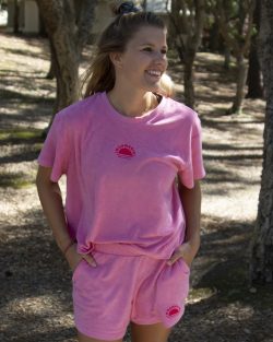 Rising sun terry towel t-shirt pink cloud - Afbeelding 2