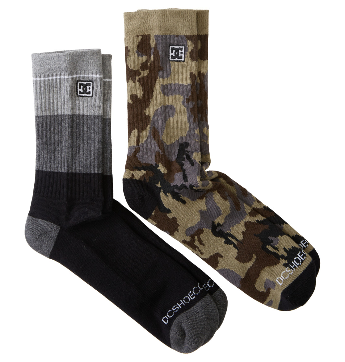 DC Camo sock pack 2 pc olive grey