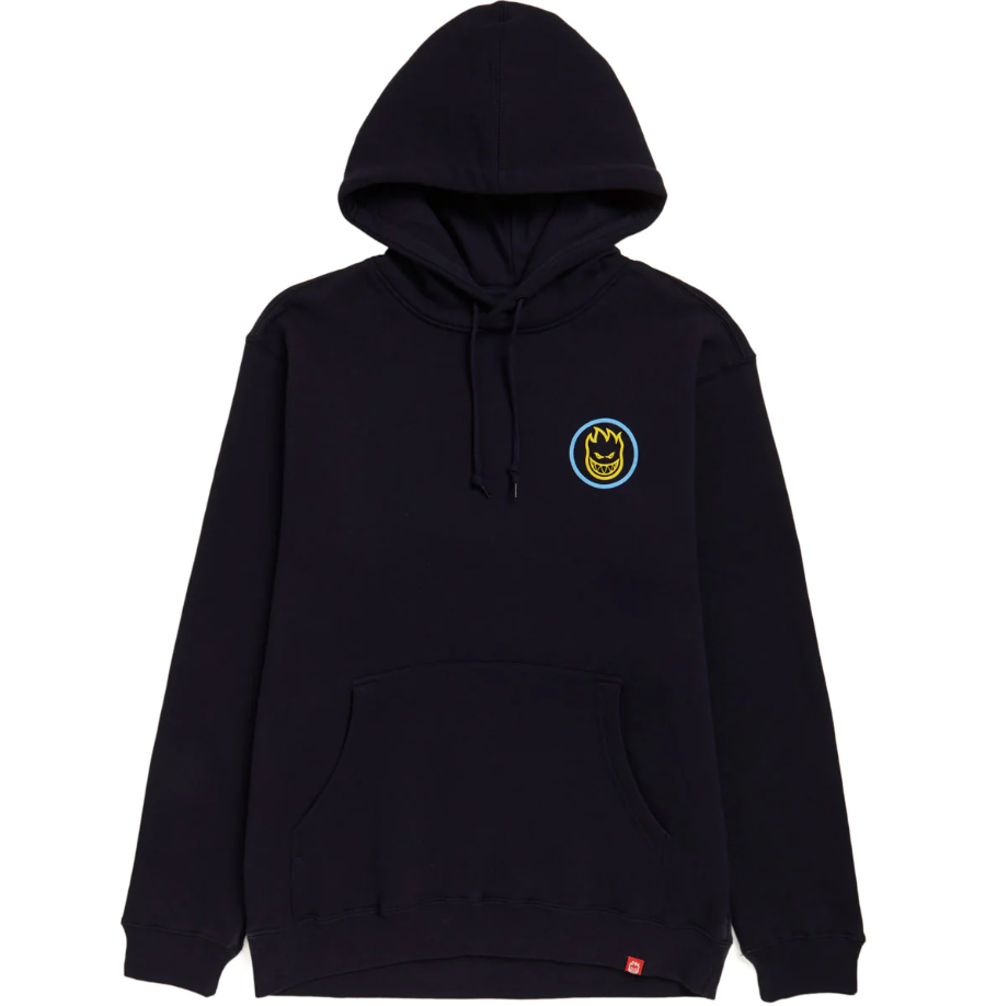 Spitfire hoody swirl navy yellow