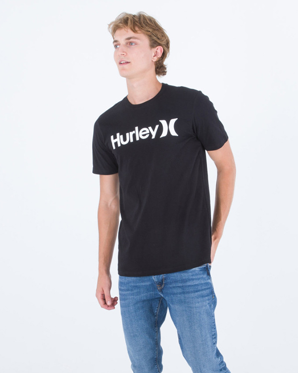 Hurley logo T-shirt black white