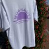 Rising sun t-shirt wit | lila (unisex) - Afbeelding 4