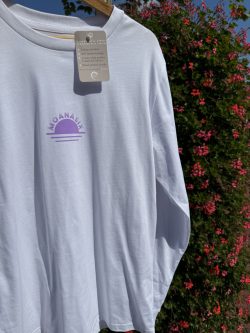 Rising sun longsleeve white | lila (unisex) - Afbeelding 2