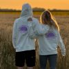 Rising sun hoodie white | lila (unisex)