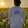 Rising sun longsleeve white | lila (unisex)