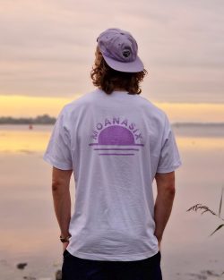 Rising sun t-shirt wit | lila (unisex) - Afbeelding 2