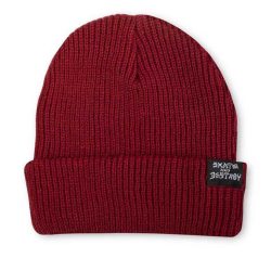 Skate and destroy beanie red
