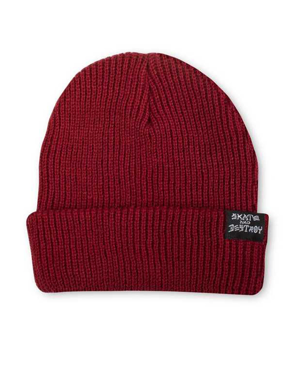 Skate and destroy beanie red