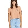 VOLCOM DIAL CROP TEE S/S SAND BROWN