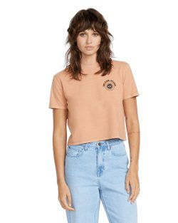 VOLCOM DIAL CROP TEE S/S SAND BROWN