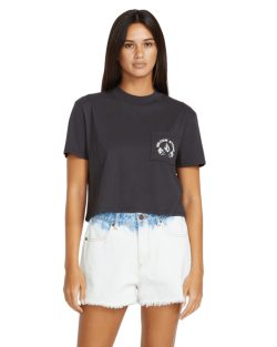 VOLCOM POCKET DIAL TEE S/S VINTAGE BLACK