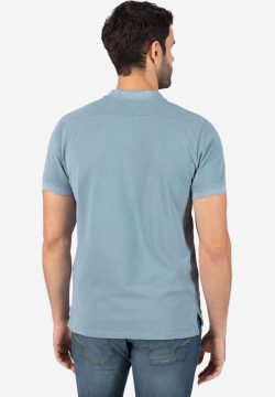 Timezone Garment Dye Poloshirt washed dove blue - Afbeelding 3