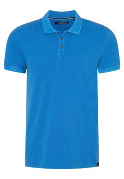 Timezone Garment Dye Poloshirt washed king blue - Afbeelding 3