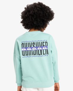 QUIKSILVER OVERSIZED CREW AQUA SKY