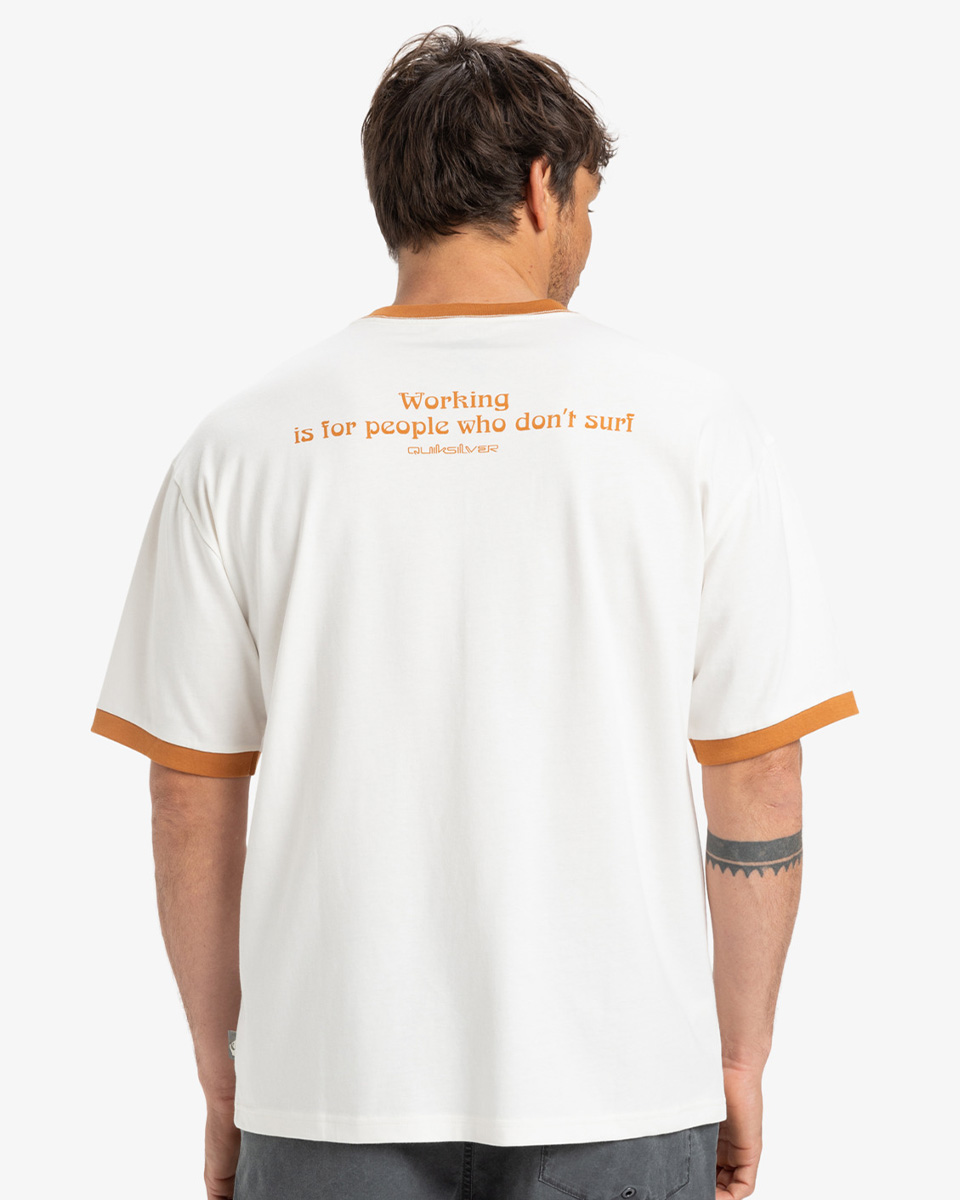 QUIKSILVER TICKET TO THE BEACH RINGER SS SNOW WHITE