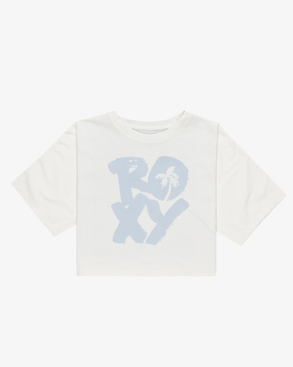 ROXY GIRLS TEE BOXY CROP STARTED EGRET