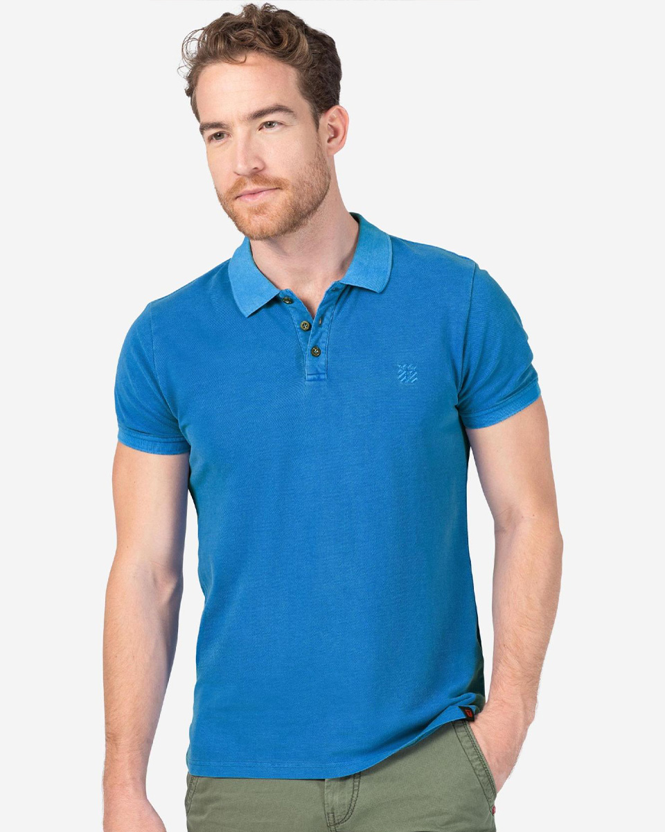Timezone Garment Dye Poloshirt washed king blue