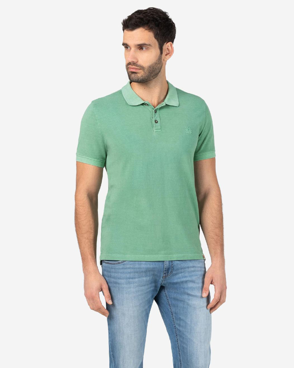 Timezone Garment Dye Poloshirt washed light green