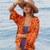 BILLABONG BEACH SIDE PRNTD SS WVN ORANGE SQUEEZE