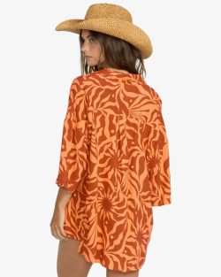 BILLABONG BEACH SIDE PRNTD SS WVN ORANGE SQUEEZE - Afbeelding 2