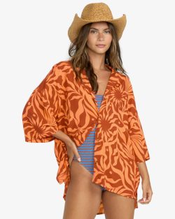 BILLABONG BEACH SIDE PRNTD SS WVN ORANGE SQUEEZE - Afbeelding 3