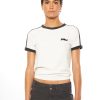 PUKAS Wmn tee Pukas 80´S Contrast Bands WHITE