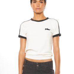 PUKAS Wmn tee Pukas 80´S Contrast Bands WHITE