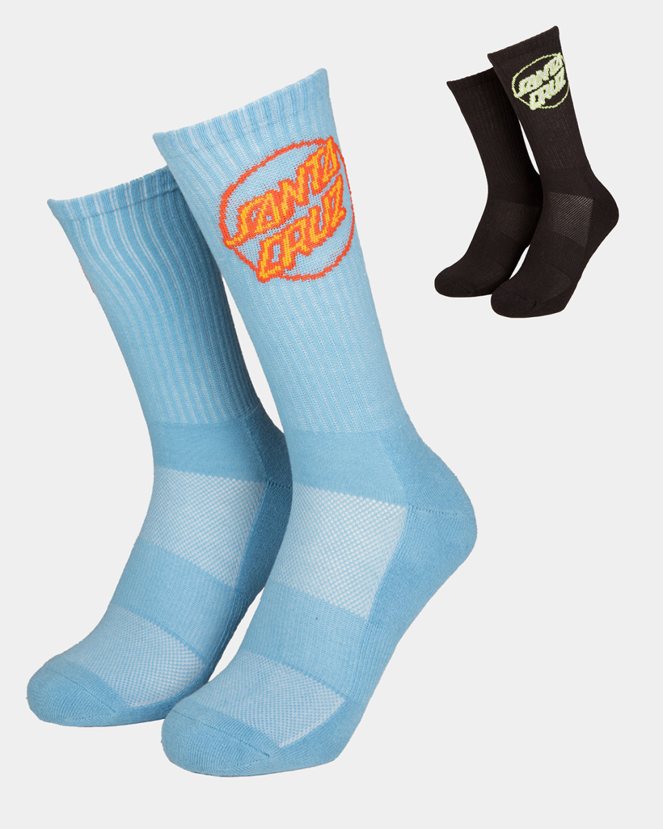 Santa Cruz  Partial Dot Sock (2 Pack) Pacific Blue & Black