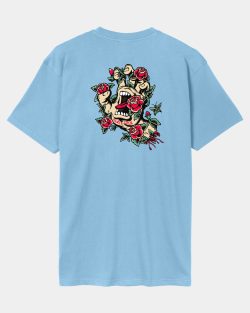 Santa Cruz  Screaming Rose Flash T-Shirt Pacific Blue