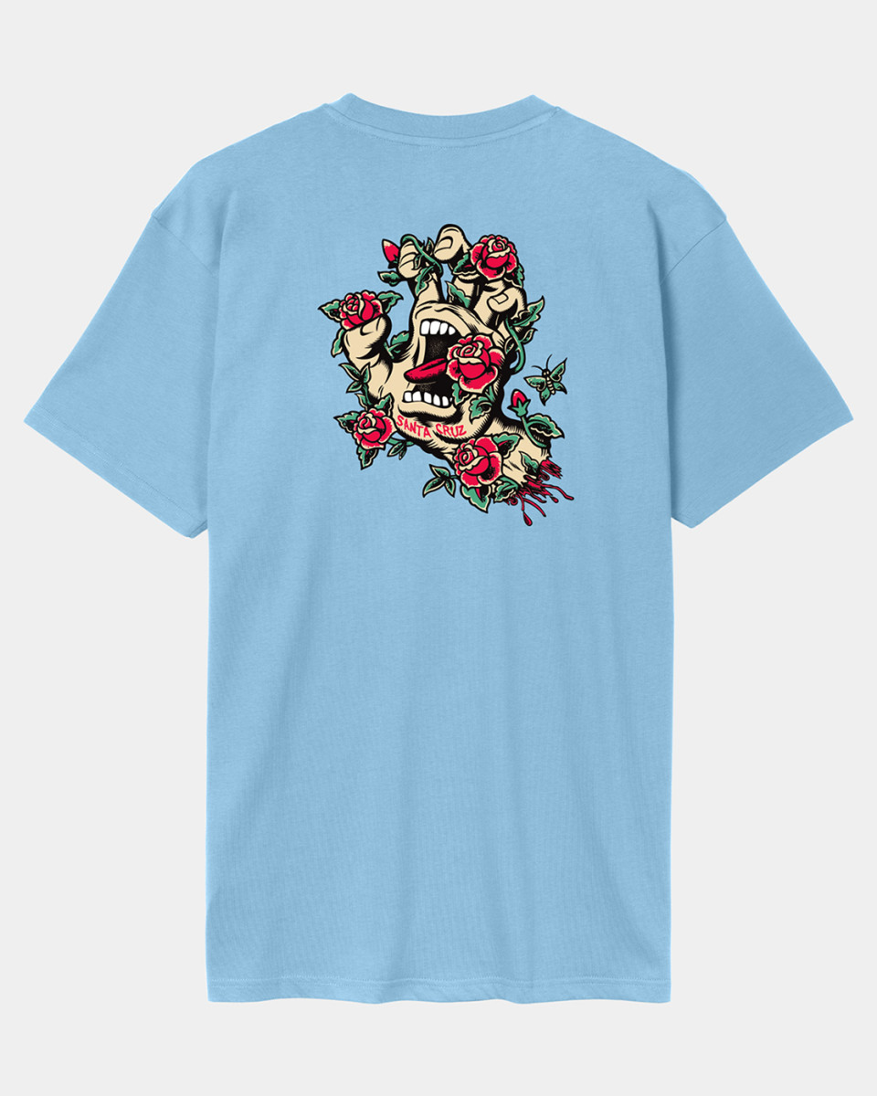Santa Cruz  Screaming Rose Flash T-Shirt Pacific Blue