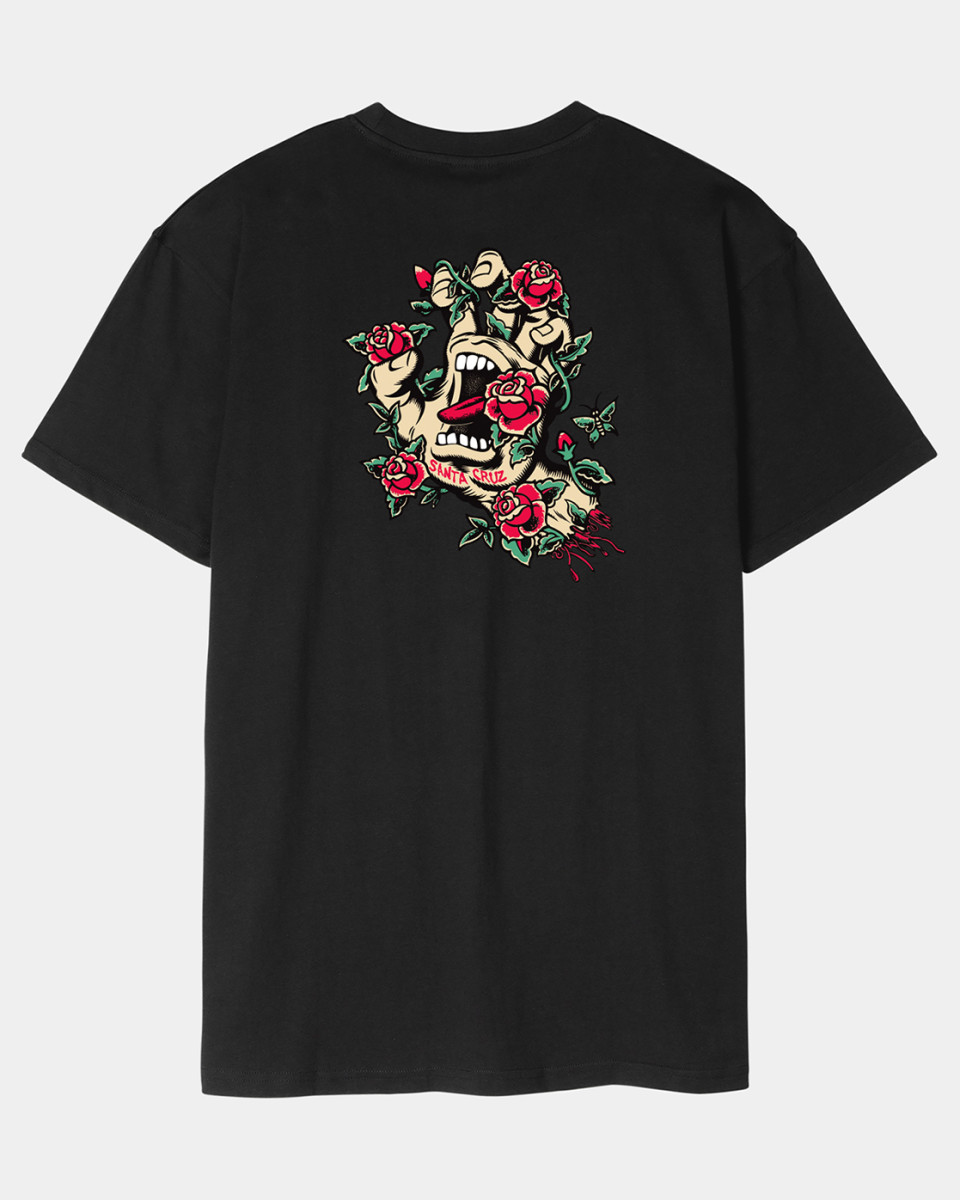 Santa Cruz  Screaming Rose Flash T-Shirt Black