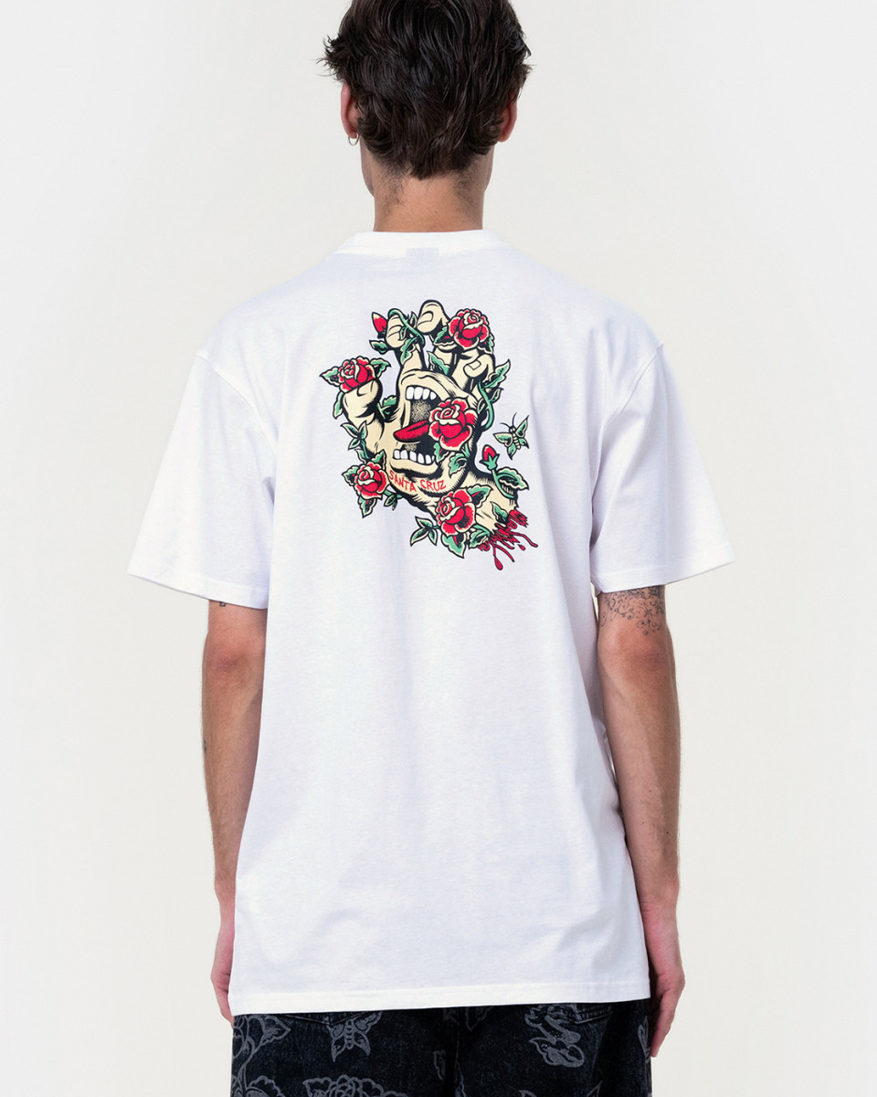Santa Cruz  Screaming Rose Flash T-Shirt White