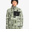 QUIKSILVER AKER HZ YOUTH FLEECE SHADOW CHECKS DESERT SAGE