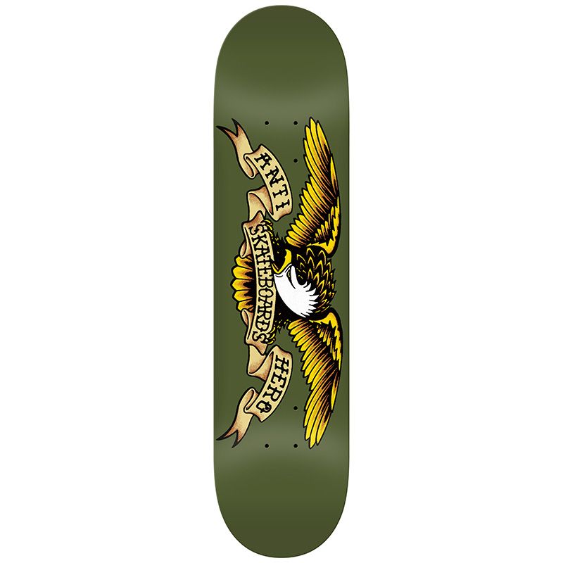 Anti Hero Classic Eagle Skateboard Deck Olive 8.38