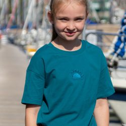 Rising sun kids tee teal