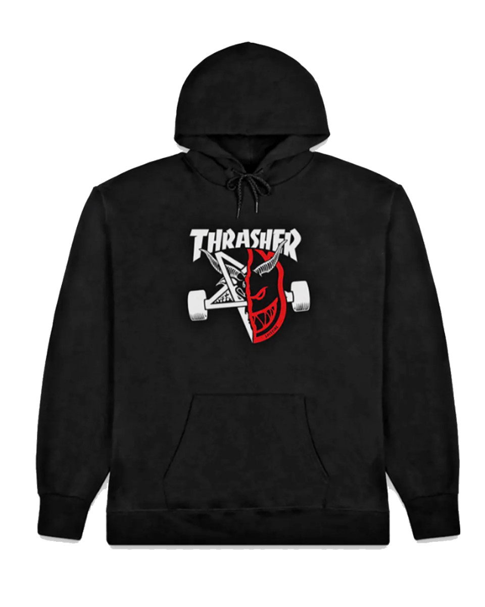 THRASHER X SPITFIRE THRASH & BURN HOODIE BLACK
