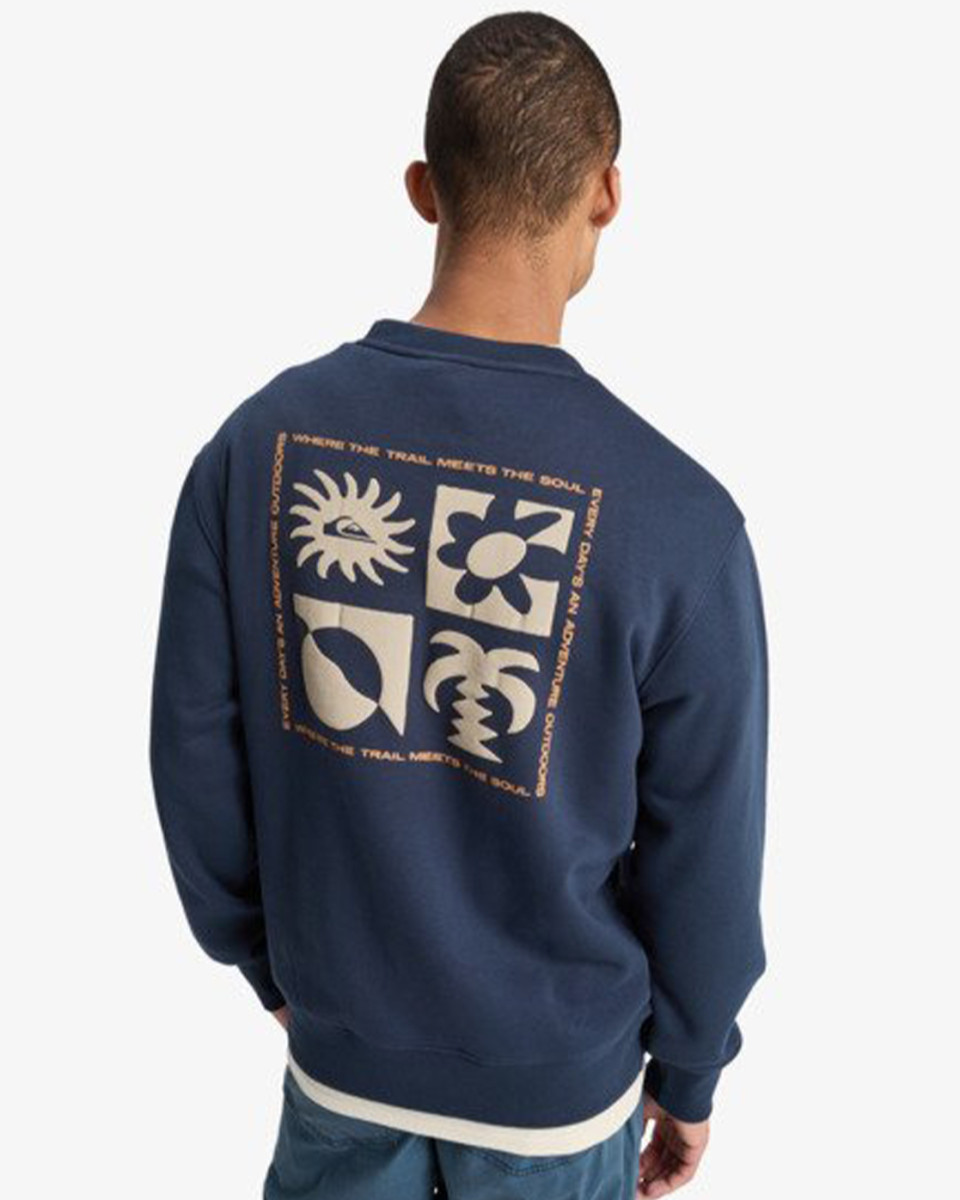 QUIKSILVER SALT WATER GRAPHIC CREW DARK NAVY