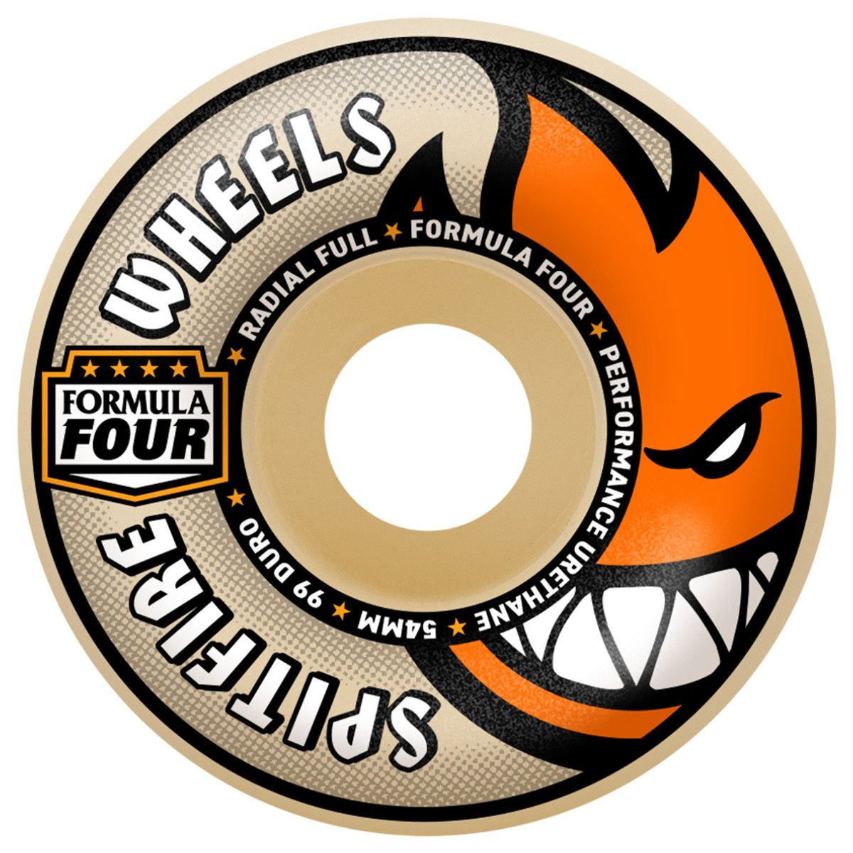 Spitfire Formula Four Radial Full Wheels Natural 99D 54mm
