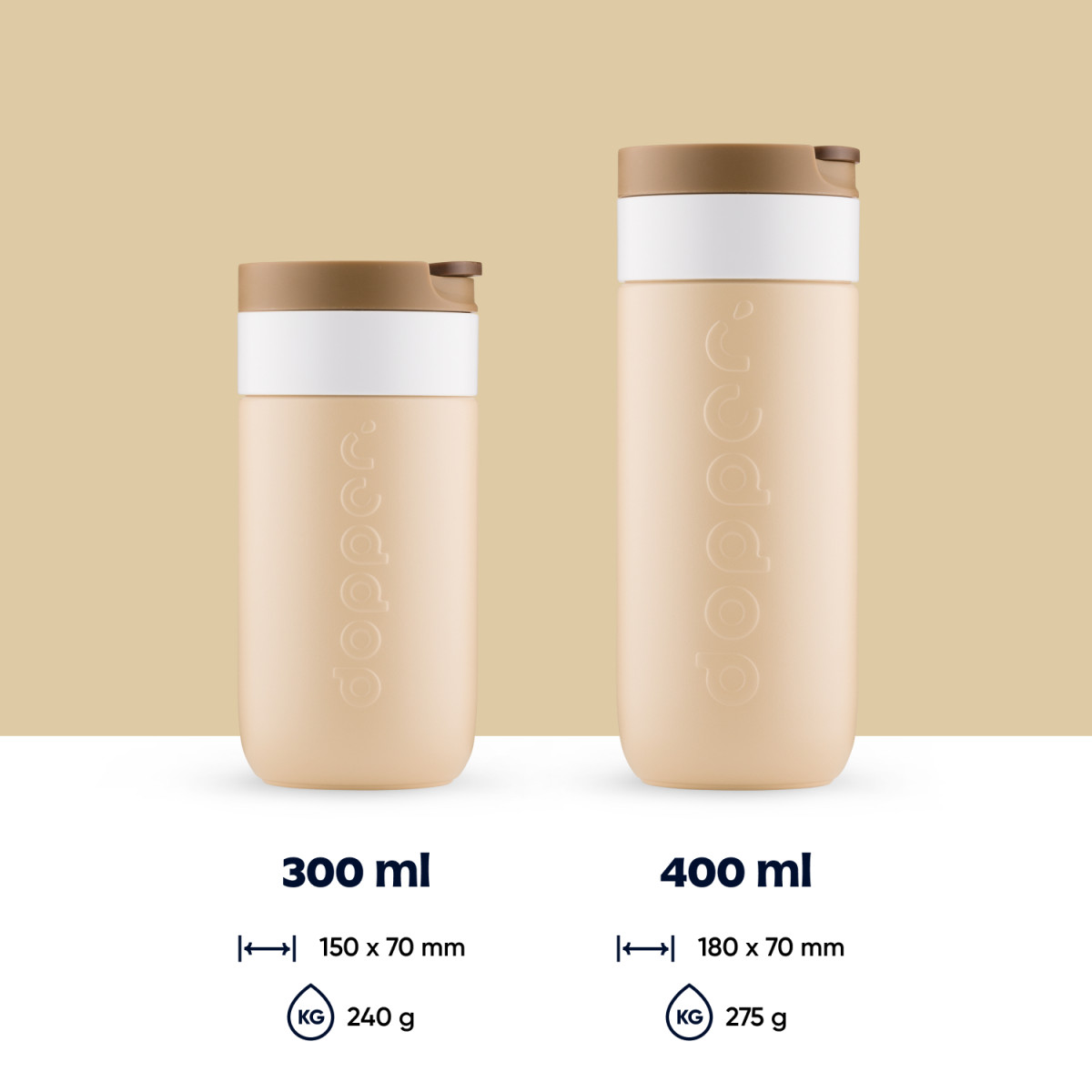 DOPPER TRAVEL MUG 400 ML EARTHY BROWN - Afbeelding 3