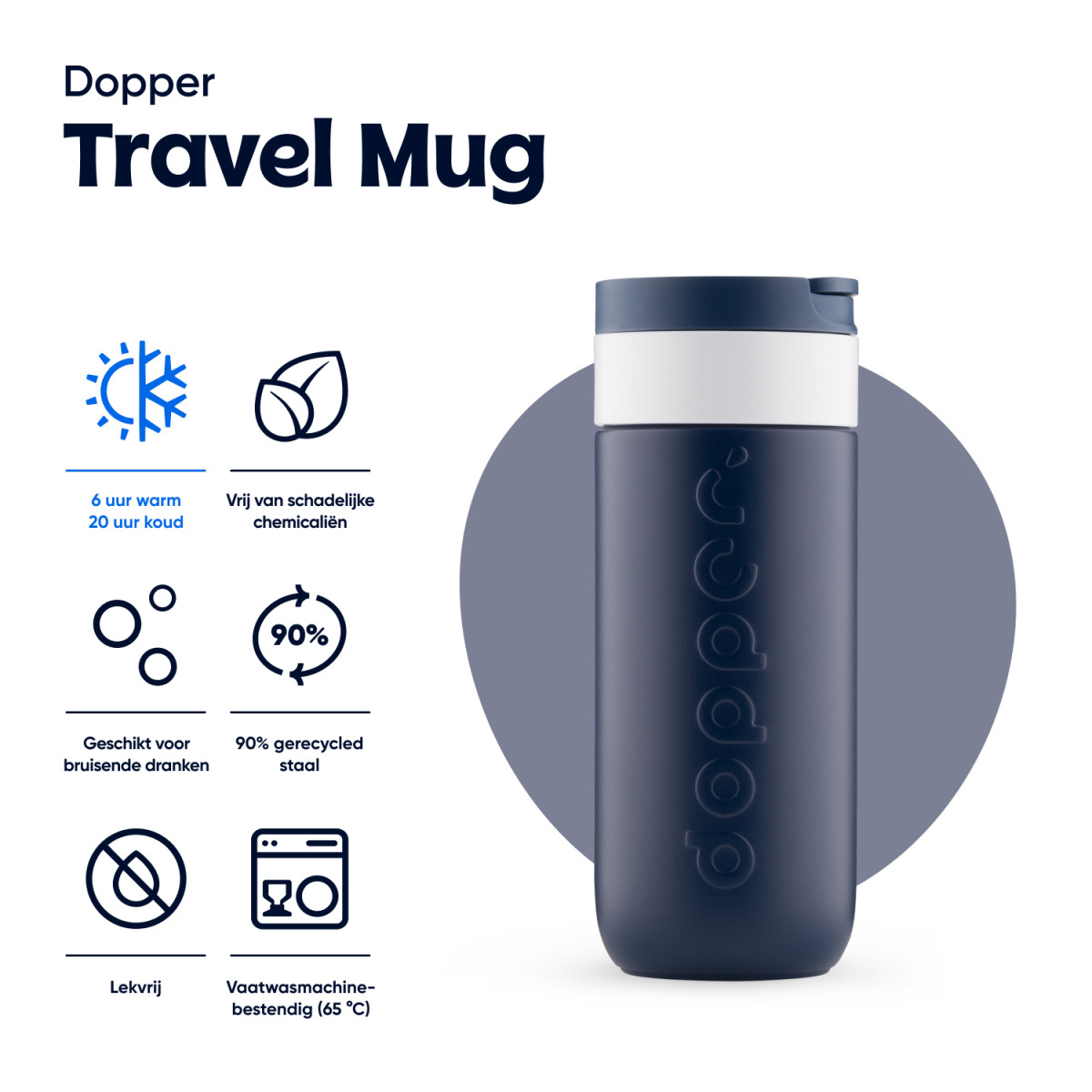 DOPPER TRAVEL MUG 300 ML BREAKER BLUE - Afbeelding 7