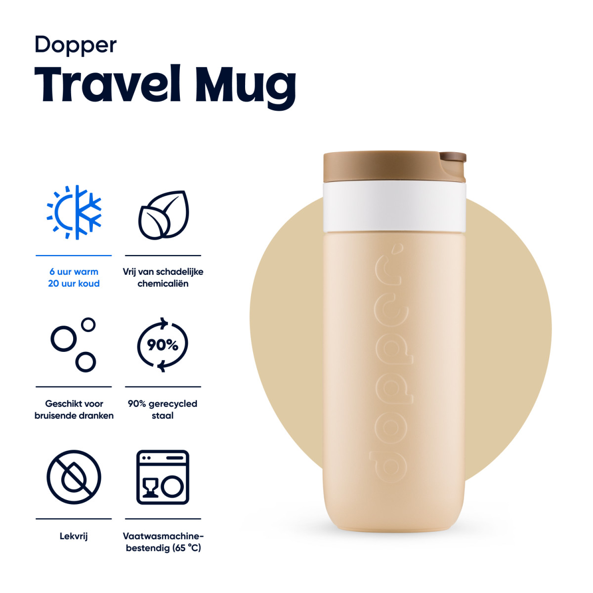 DOPPER TRAVEL MUG 300 ML EARTHY BROWN - Afbeelding 5